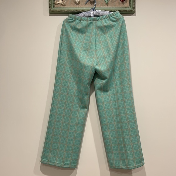 Cos Cob Vintage 1970s plaid SEAFOAM green vest & pant set women’s large - Picture 7 of 9